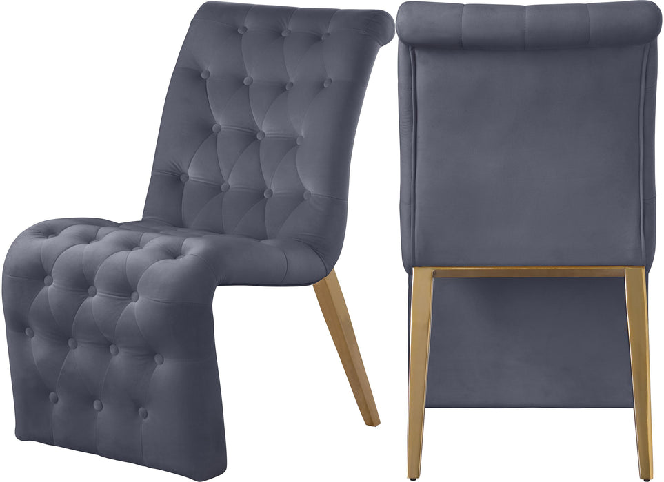 Curve Grey Velvet Dining Chair - Furniture Stars (Chicago, IL)