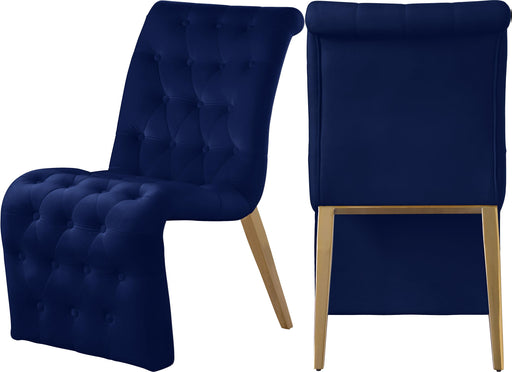 Curve Navy Velvet Dining Chair - Furniture Stars (Chicago, IL)