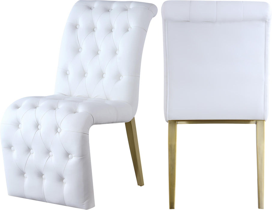 Curve White Faux Leather Dining Chair - Furniture Stars (Chicago, IL)
