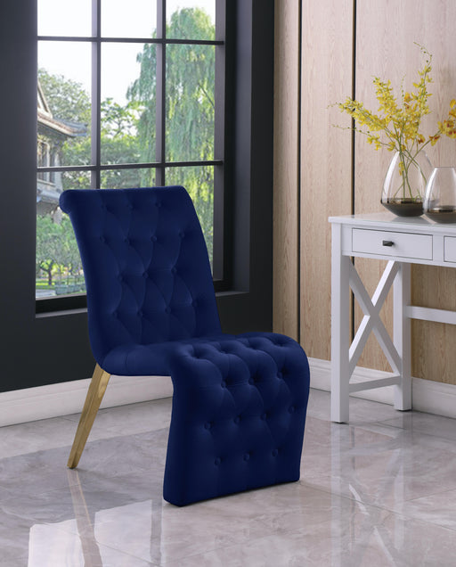 Curve Navy Velvet Dining Chair - Furniture Stars (Chicago, IL)