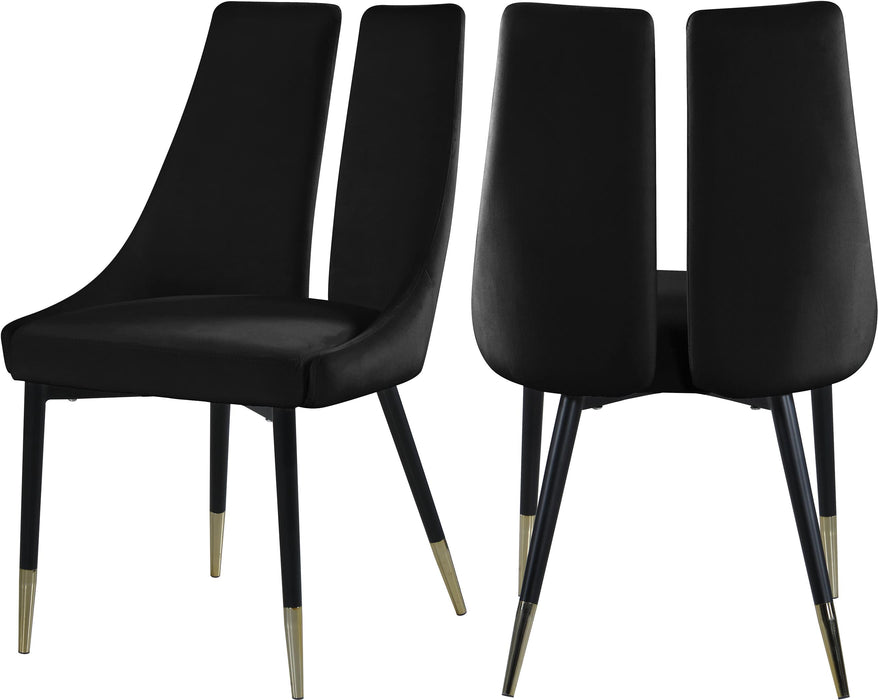 Sleek Black Velvet Dining Chair - Furniture Stars (Chicago, IL)