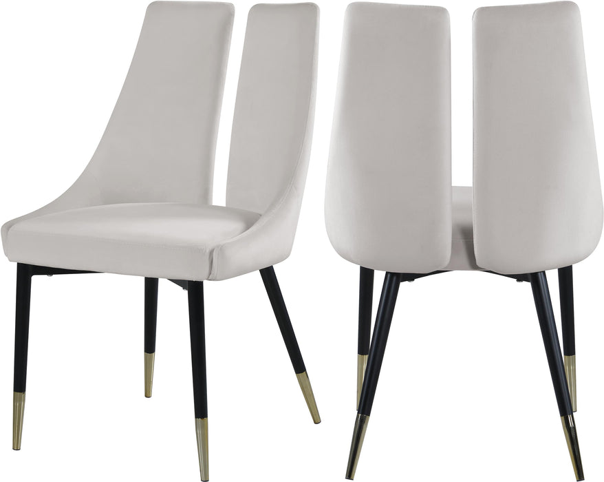 Sleek Cream Velvet Dining Chair - Furniture Stars (Chicago, IL)