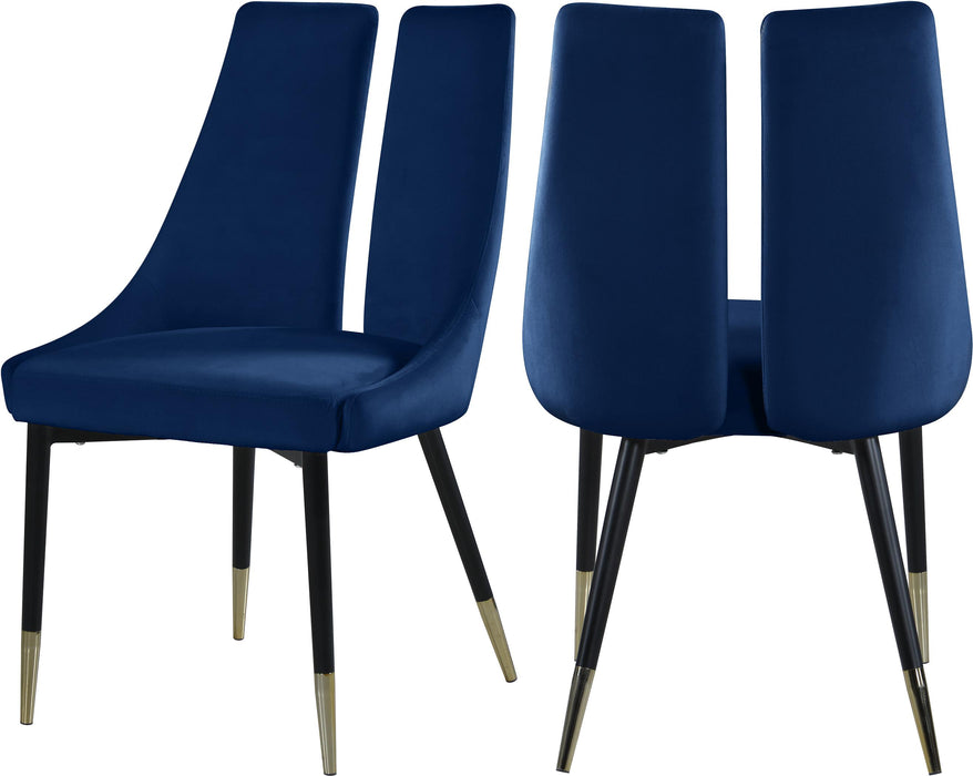 Sleek Navy Velvet Dining Chair - Furniture Stars (Chicago, IL)
