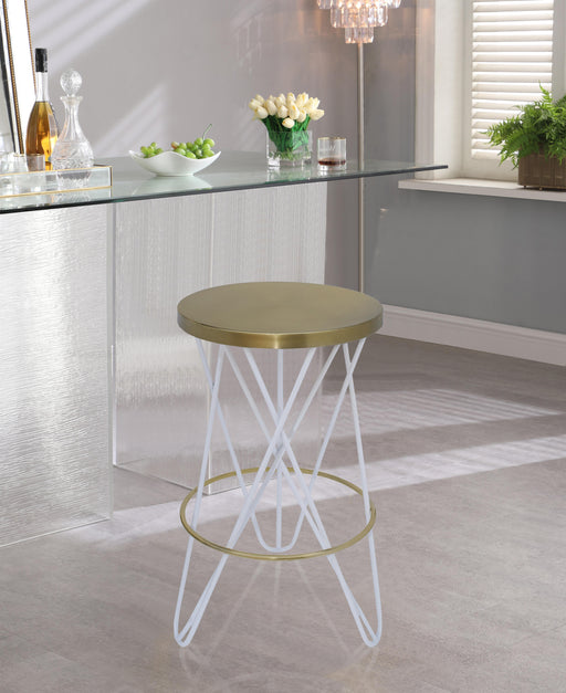 Mercury White / Gold Counter Stool - Furniture Stars (Chicago, IL)