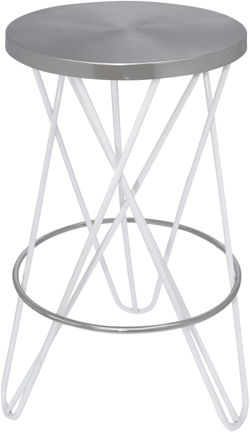 Mercury White / Silver Counter Stool - Furniture Stars (Chicago, IL)