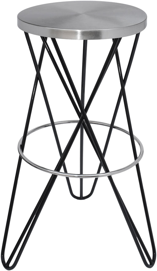 Mercury Black / Silver Bar Stool - Furniture Stars (Chicago, IL)