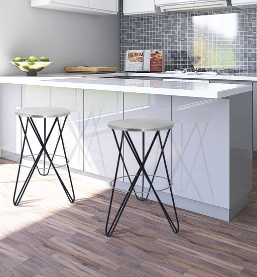 Mercury Black / Silver Counter Stool - Furniture Stars (Chicago, IL)