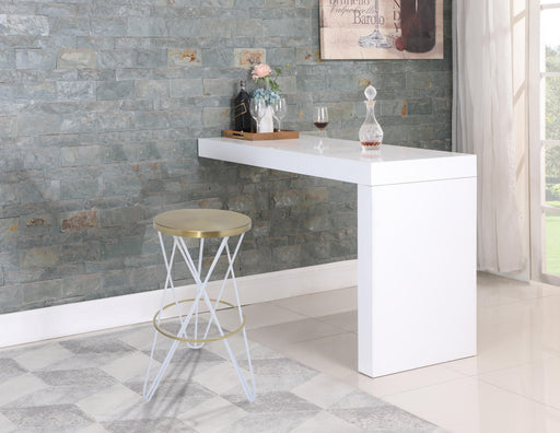 Mercury White / Gold Bar Stool - Furniture Stars (Chicago, IL)