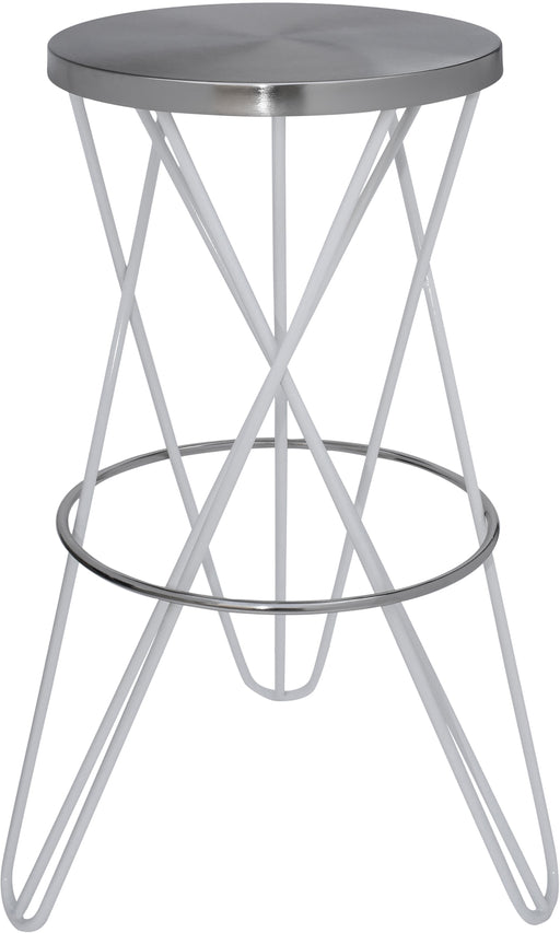 Mercury White / Silver Bar Stool - Furniture Stars (Chicago, IL)