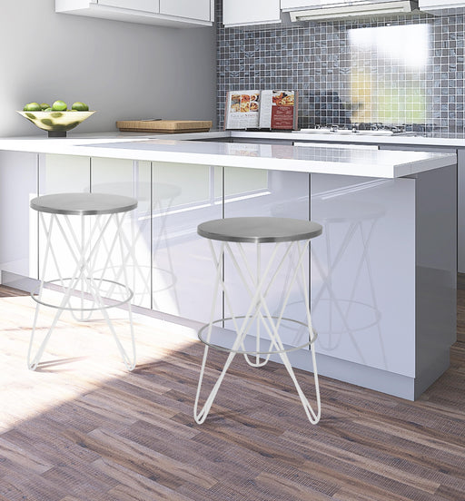 Mercury White / Silver Counter Stool - Furniture Stars (Chicago, IL)
