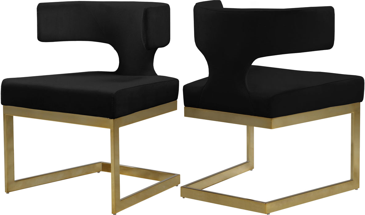Alexandra Black Velvet Dining Chair - Furniture Stars (Chicago, IL)