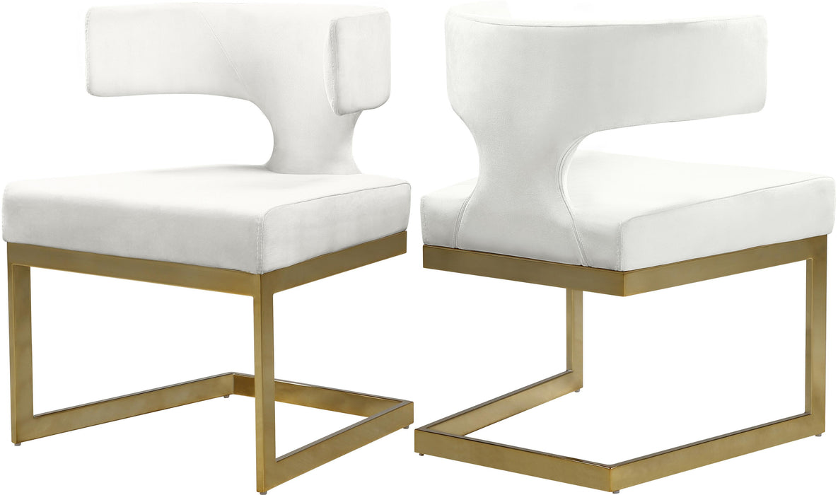 Alexandra Cream Velvet Dining Chair - Furniture Stars (Chicago, IL)