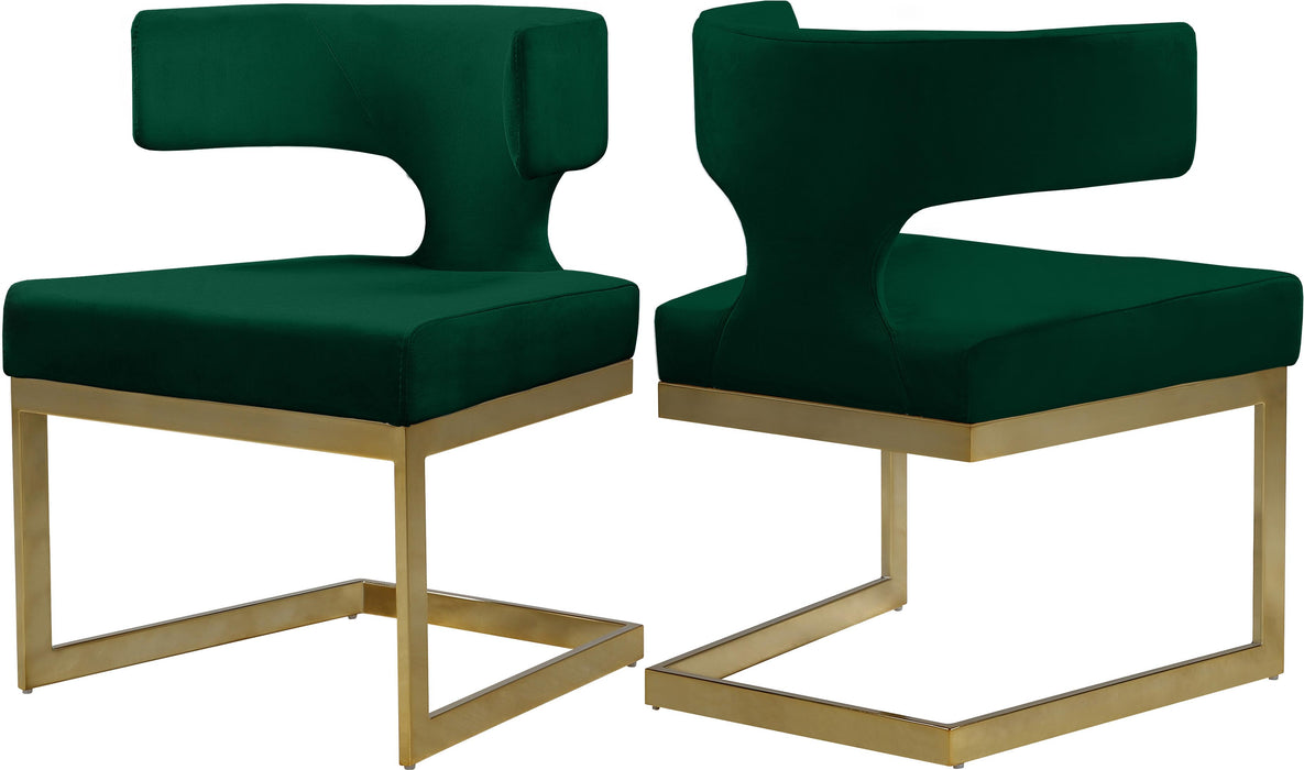 Alexandra Green Velvet Dining Chair - Furniture Stars (Chicago, IL)