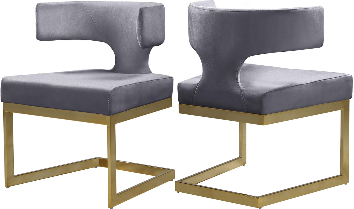 Alexandra Grey Velvet Dining Chair - Furniture Stars (Chicago, IL)