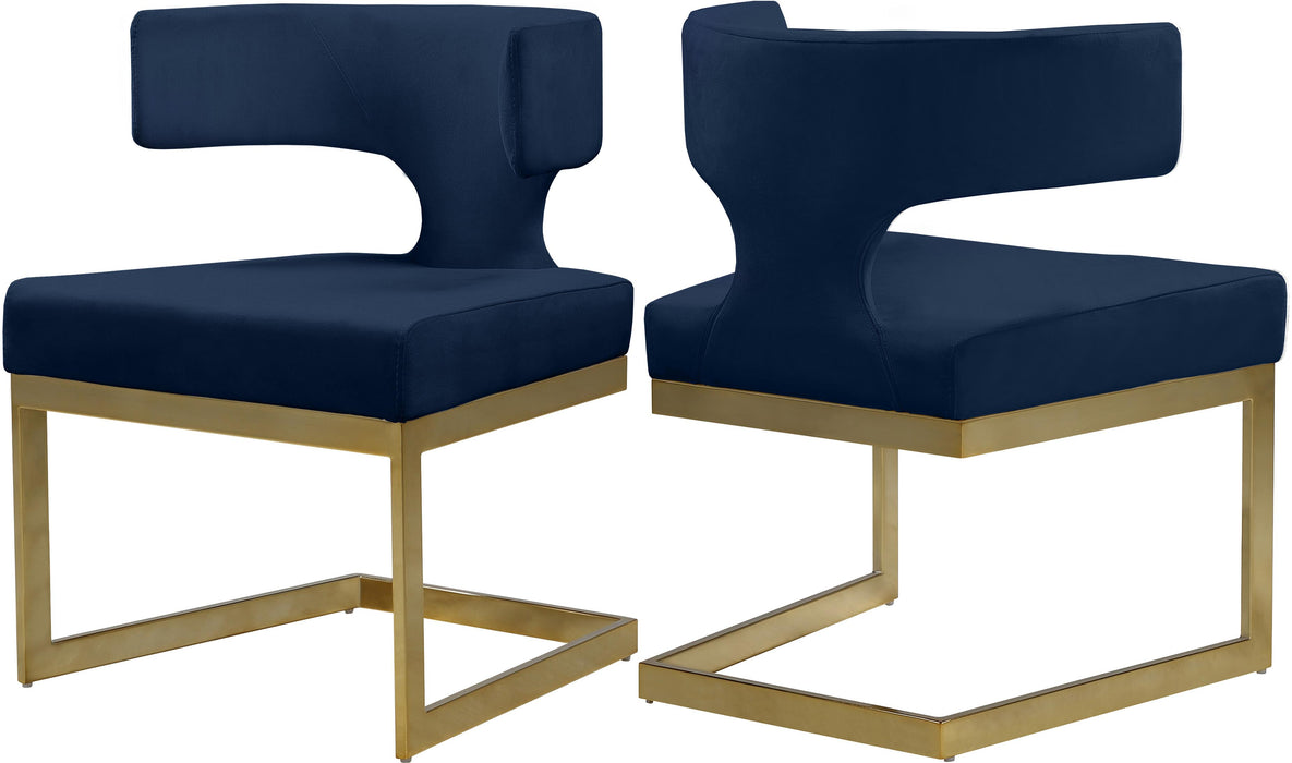 Alexandra Navy Velvet Dining Chair - Furniture Stars (Chicago, IL)