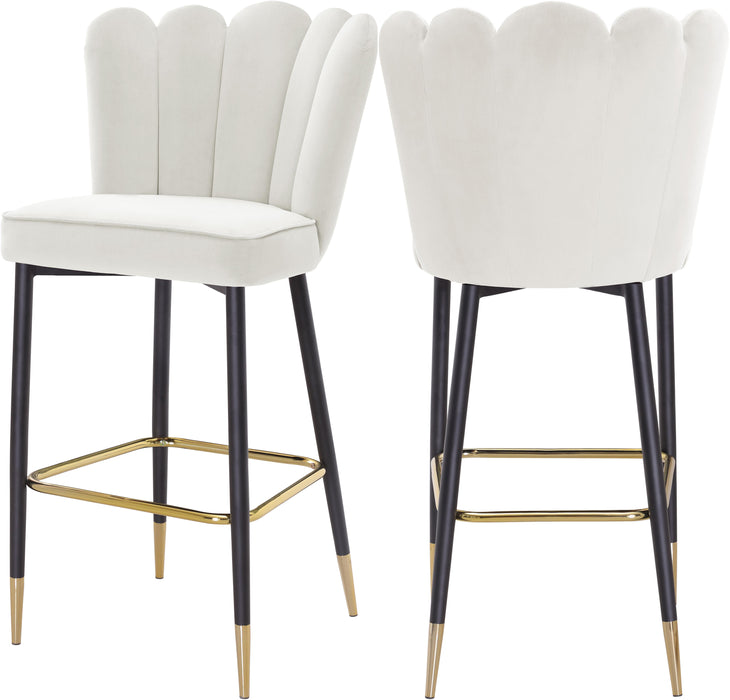 Lily Cream Velvet Stool - Furniture Stars (Chicago, IL)