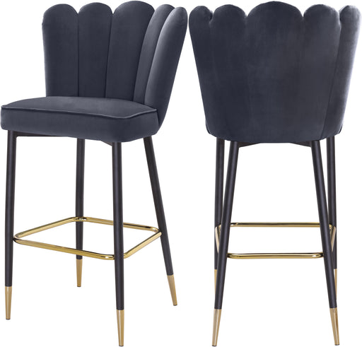 Lily Grey Velvet Stool - Furniture Stars (Chicago, IL)