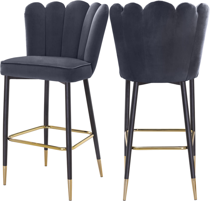 Lily Grey Velvet Stool - Furniture Stars (Chicago, IL)