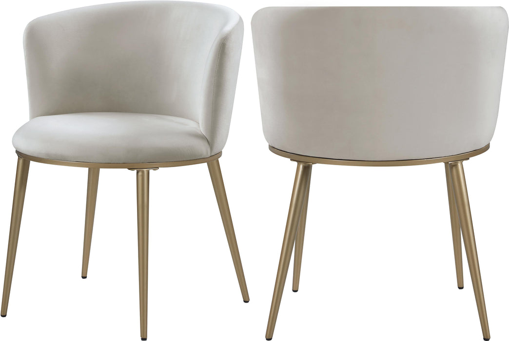 Skylar Cream Velvet Dining Chair - Furniture Stars (Chicago, IL)