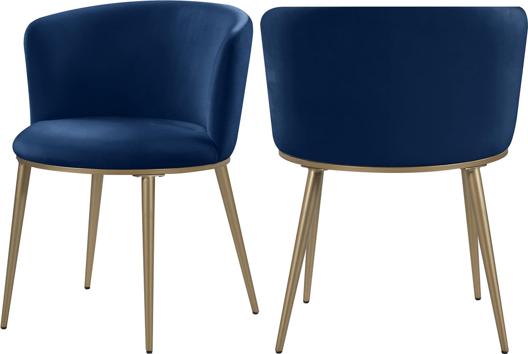 Skylar Navy Velvet Dining Chair - Furniture Stars (Chicago, IL)
