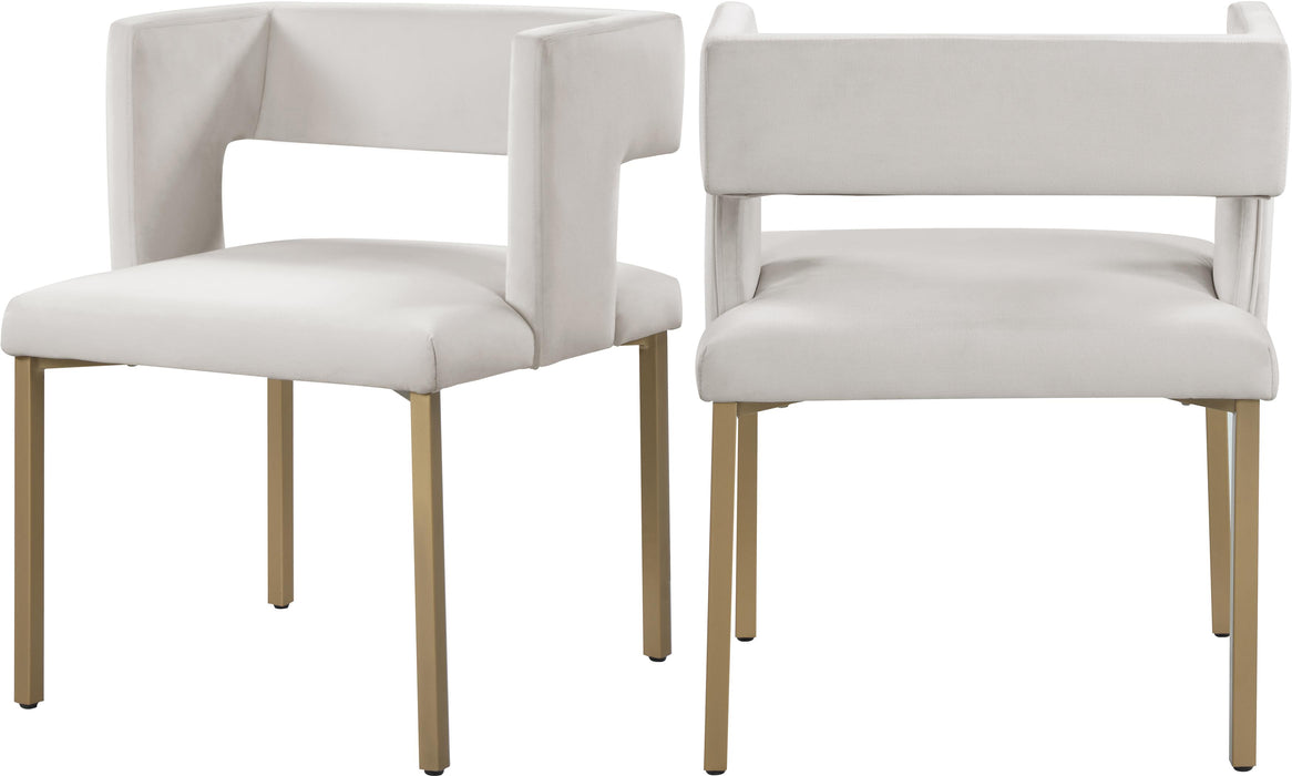 Caleb Cream Velvet Dining Chair - Furniture Stars (Chicago, IL)