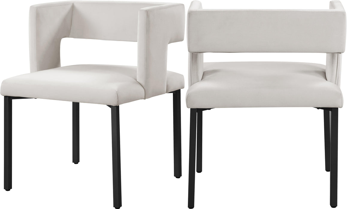 Caleb Cream Velvet Dining Chair - Furniture Stars (Chicago, IL)