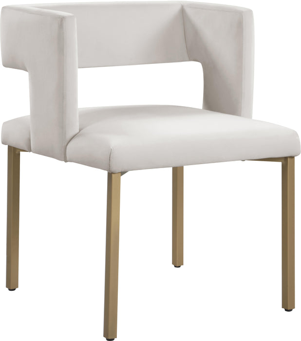 Caleb Cream Velvet Dining Chair - Furniture Stars (Chicago, IL)