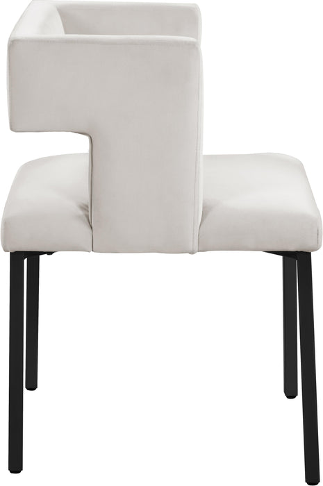 Caleb Cream Velvet Dining Chair - Furniture Stars (Chicago, IL)