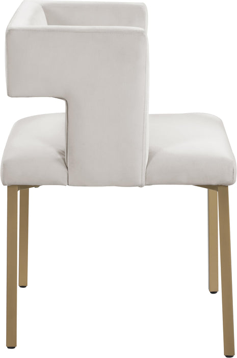 Caleb Cream Velvet Dining Chair - Furniture Stars (Chicago, IL)