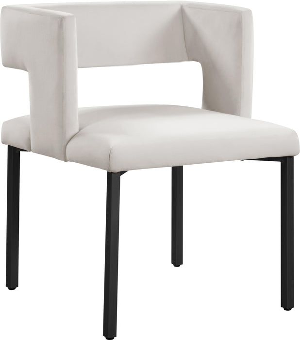Caleb Cream Velvet Dining Chair - Furniture Stars (Chicago, IL)