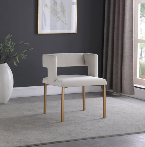Caleb Cream Velvet Dining Chair - Furniture Stars (Chicago, IL)