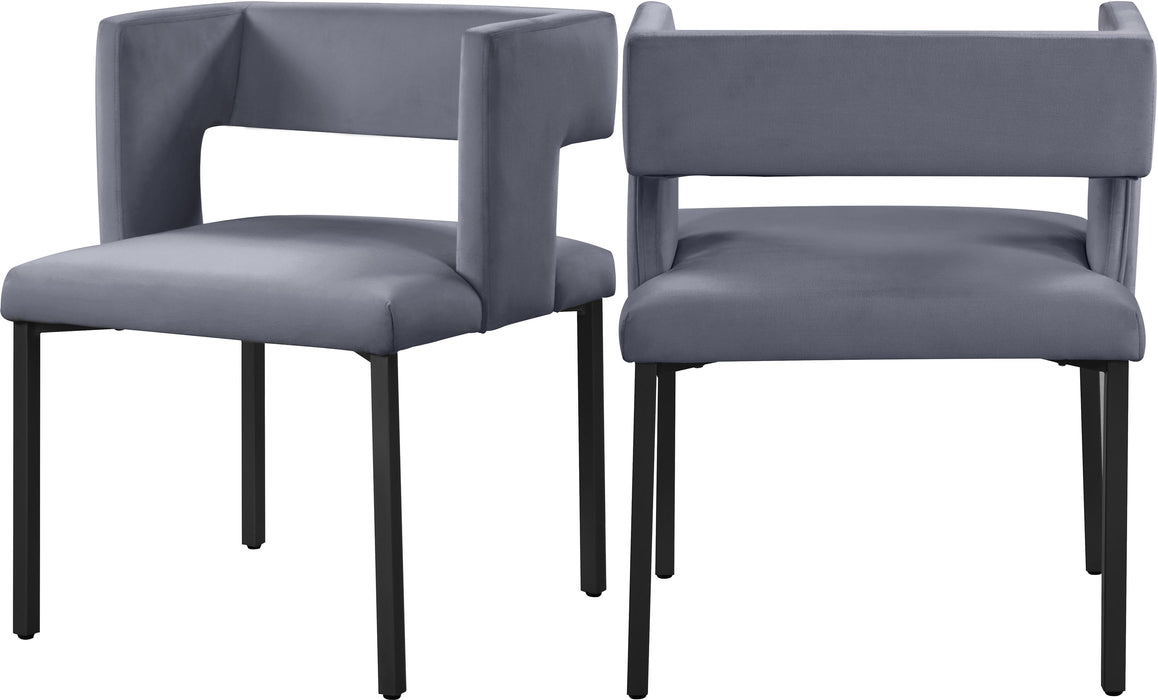 Caleb Grey Velvet Dining Chair - Furniture Stars (Chicago, IL)