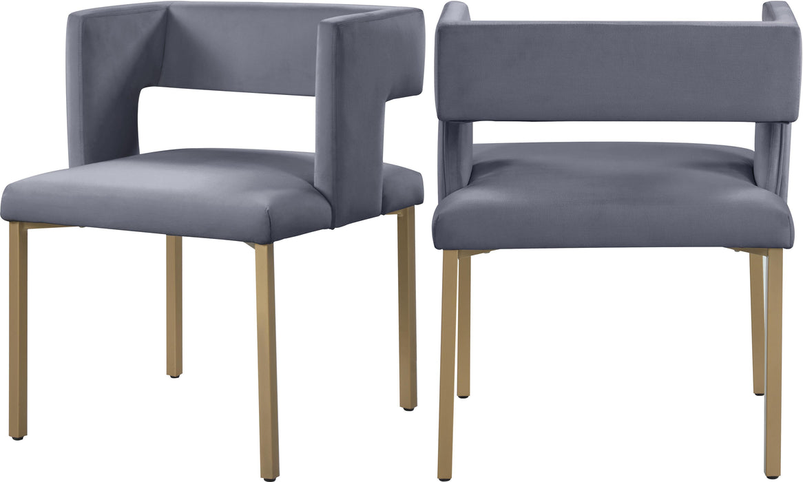 Caleb Grey Velvet Dining Chair - Furniture Stars (Chicago, IL)