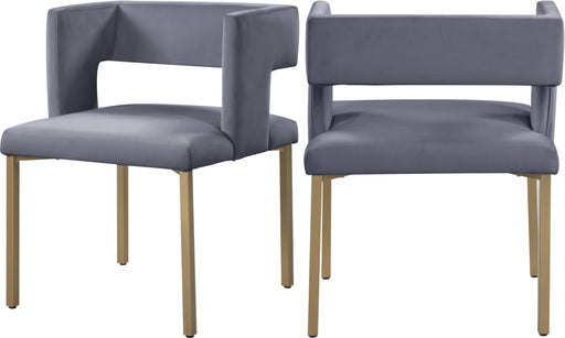 Caleb Grey Velvet Dining Chair - Furniture Stars (Chicago, IL)