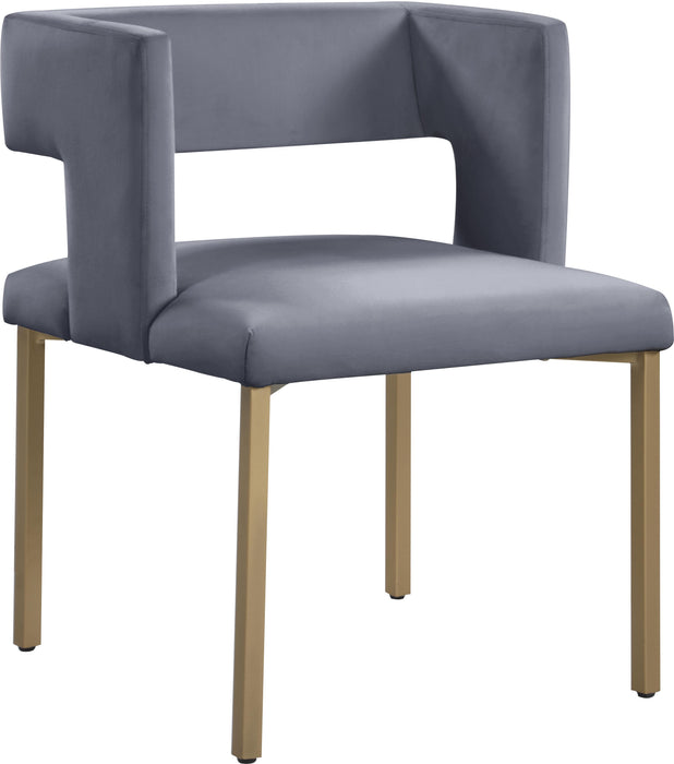 Caleb Grey Velvet Dining Chair - Furniture Stars (Chicago, IL)