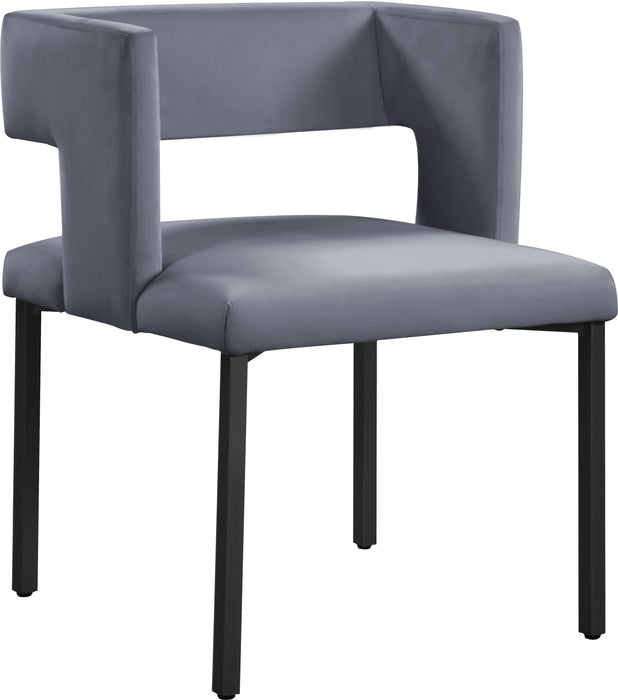 Caleb Grey Velvet Dining Chair - Furniture Stars (Chicago, IL)