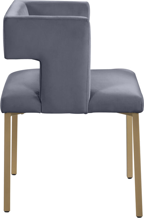 Caleb Grey Velvet Dining Chair - Furniture Stars (Chicago, IL)