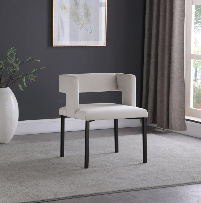 Caleb Cream Velvet Dining Chair - Furniture Stars (Chicago, IL)