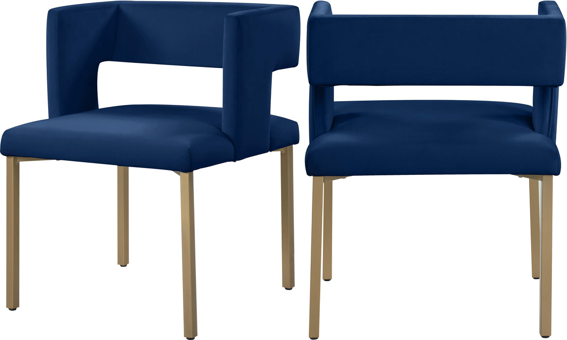 Caleb Navy Velvet Dining Chair - Furniture Stars (Chicago, IL)