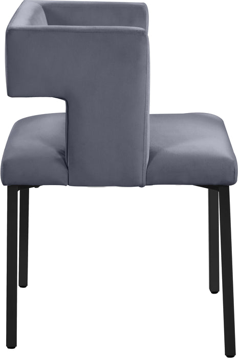 Caleb Grey Velvet Dining Chair - Furniture Stars (Chicago, IL)