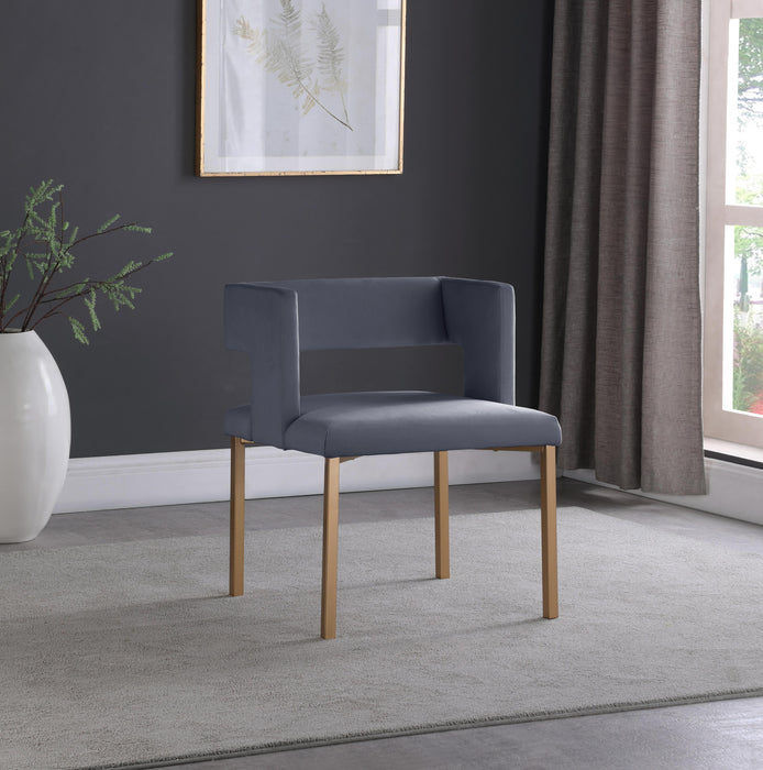 Caleb Grey Velvet Dining Chair - Furniture Stars (Chicago, IL)