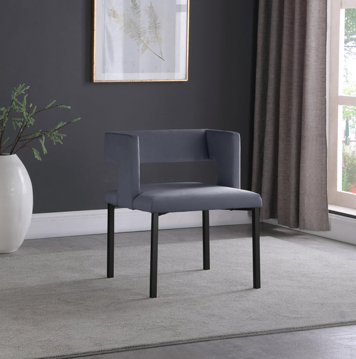 Caleb Grey Velvet Dining Chair - Furniture Stars (Chicago, IL)