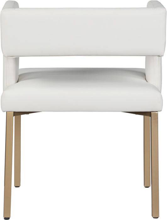 Caleb White Faux Leather Dining Chair - Furniture Stars (Chicago, IL)