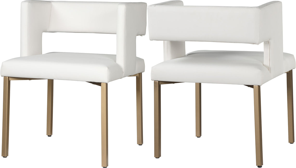 Caleb White Faux Leather Dining Chair - Furniture Stars (Chicago, IL)