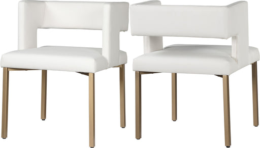 Caleb White Faux Leather Dining Chair - Furniture Stars (Chicago, IL)