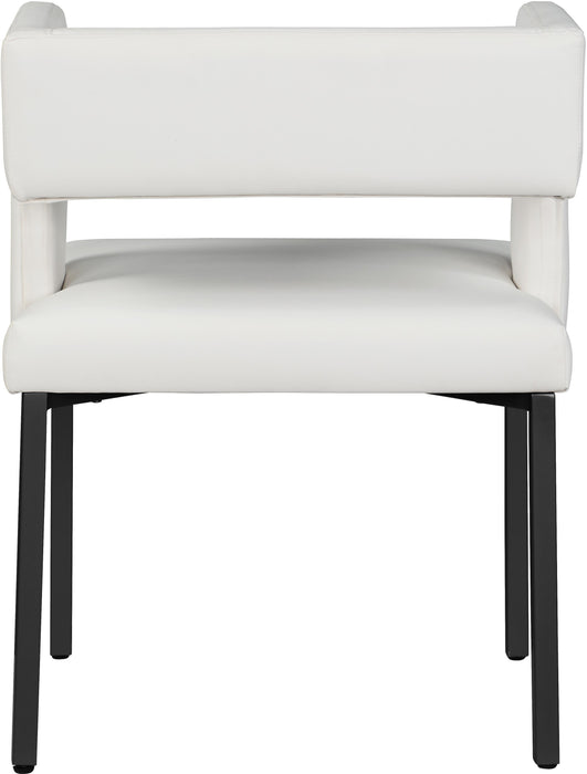 Caleb White Faux Leather Dining Chair - Furniture Stars (Chicago, IL)