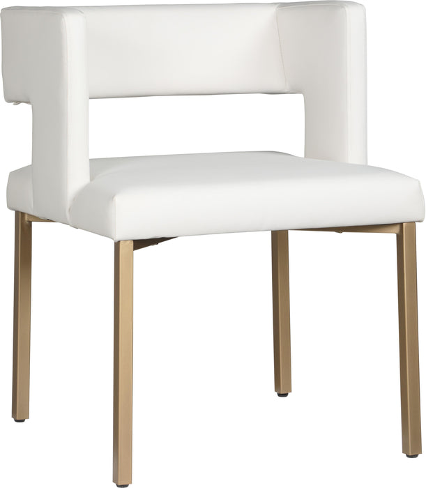 Caleb White Faux Leather Dining Chair - Furniture Stars (Chicago, IL)