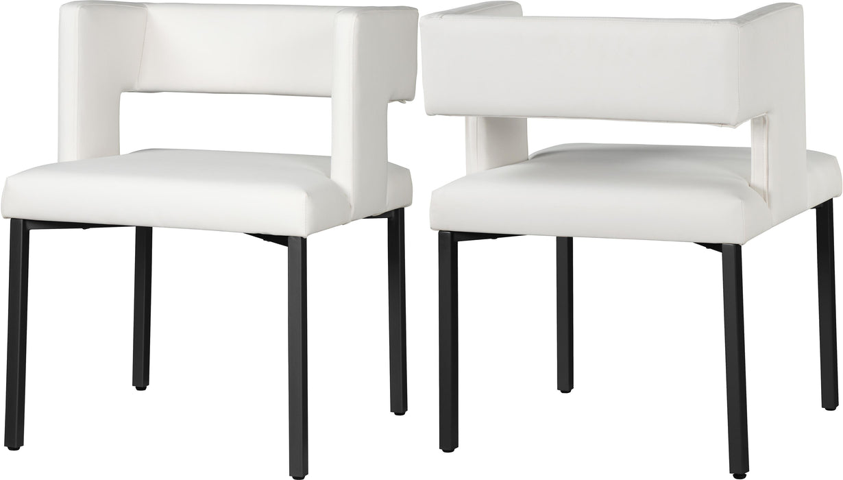 Caleb White Faux Leather Dining Chair - Furniture Stars (Chicago, IL)
