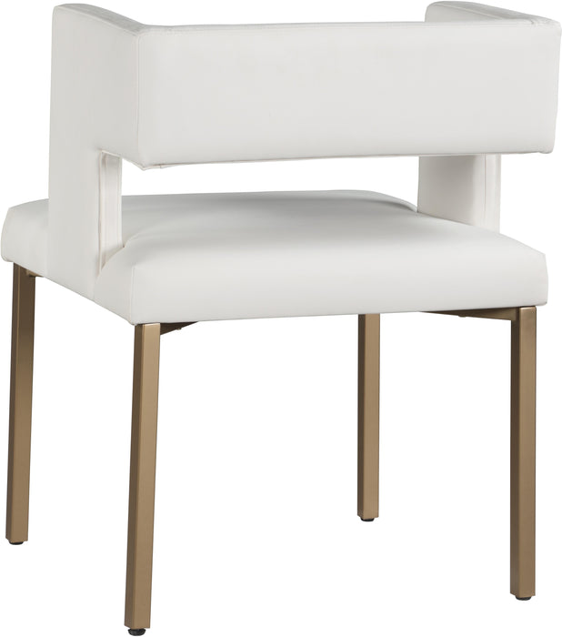 Caleb White Faux Leather Dining Chair - Furniture Stars (Chicago, IL)