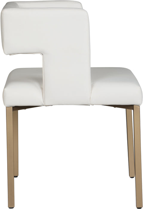 Caleb White Faux Leather Dining Chair - Furniture Stars (Chicago, IL)